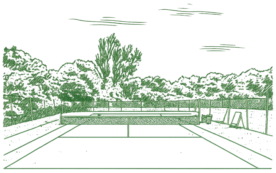 Sketch of Ramsden tennis court